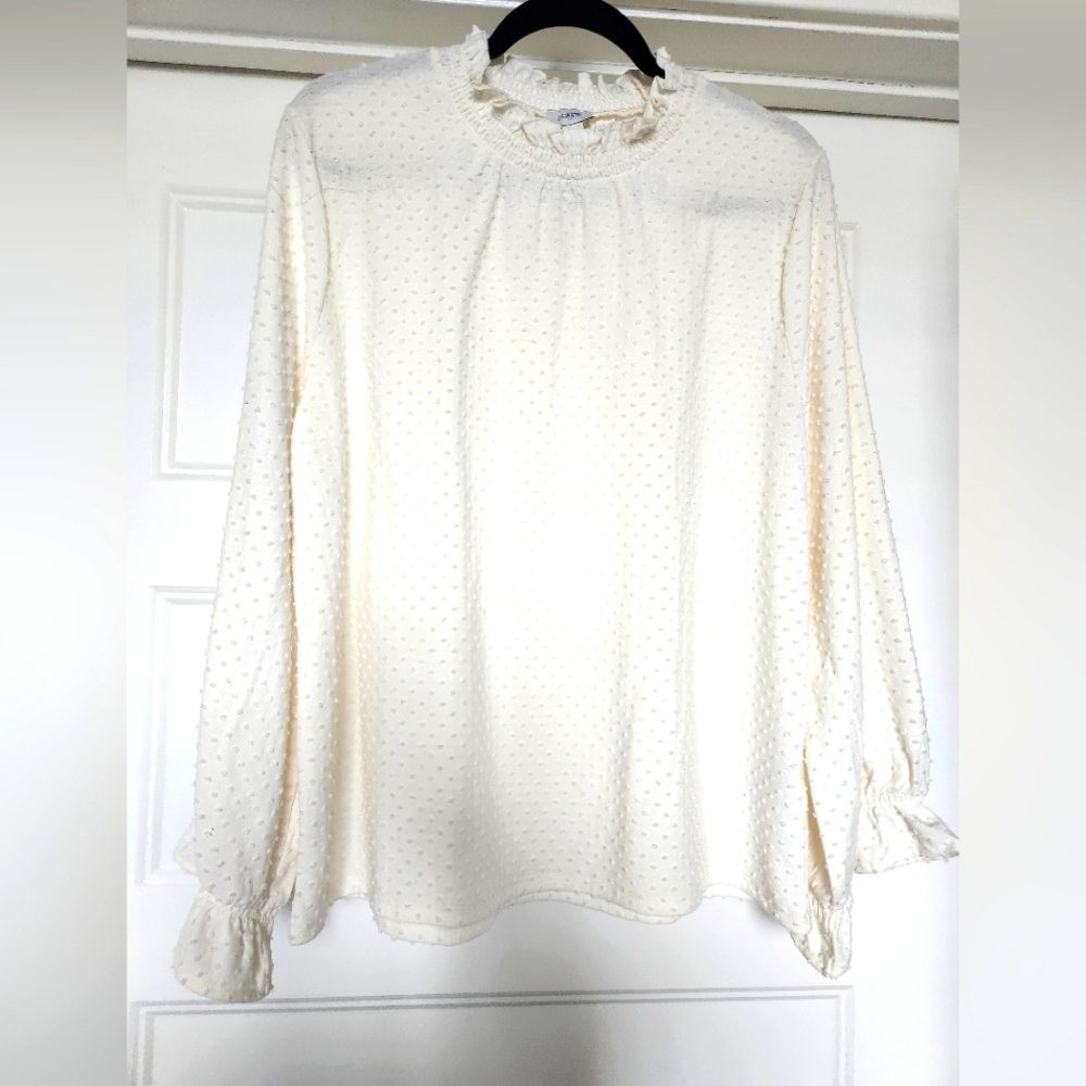 J.CREW Point Sur Pin Dot Chiffon Popover Shirt Top Tunic BL214 (XXLarge) NWT